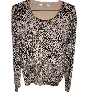H&M leopard print cardigan, great condition, Sz XL .